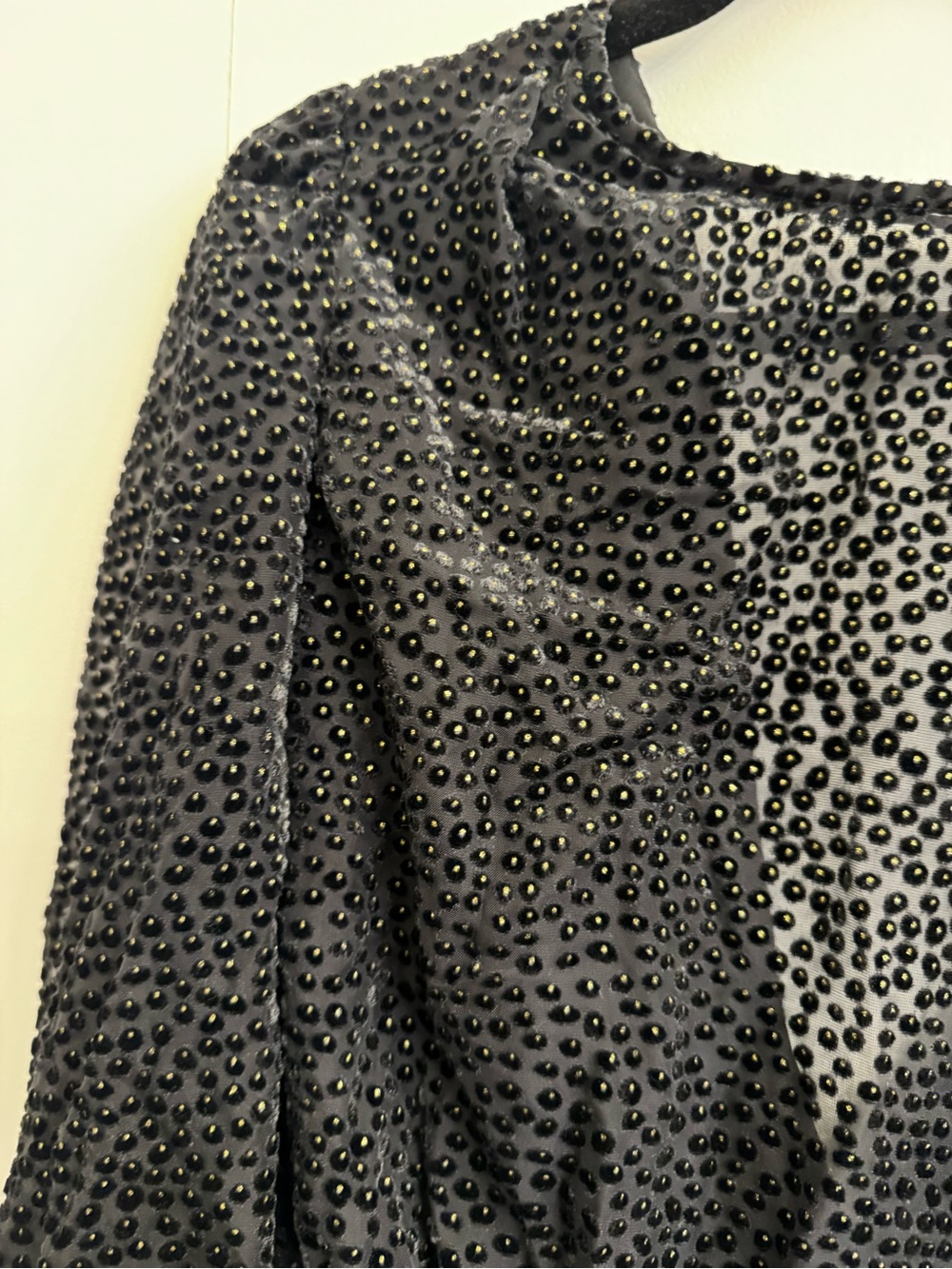 Astr Black Beaded Open Tie-Back Top - Picture 2 of 5